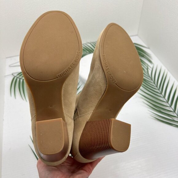 Michael Michael Kors Evaline Brown Suede Chelsea Heeled Booties Size 9.5M NWOB - Picture 12 of 16